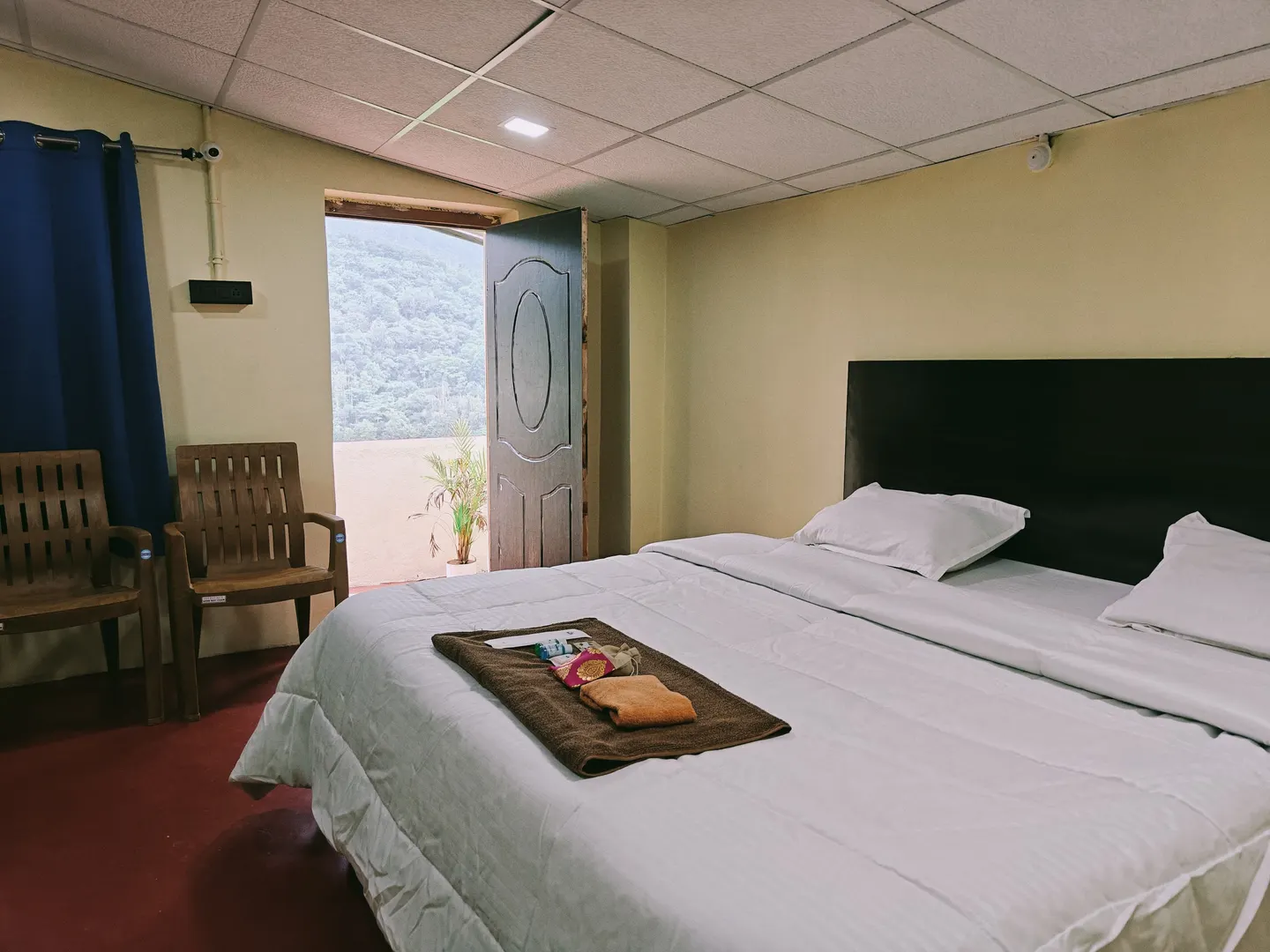 Guest room opening towards the mountain view
